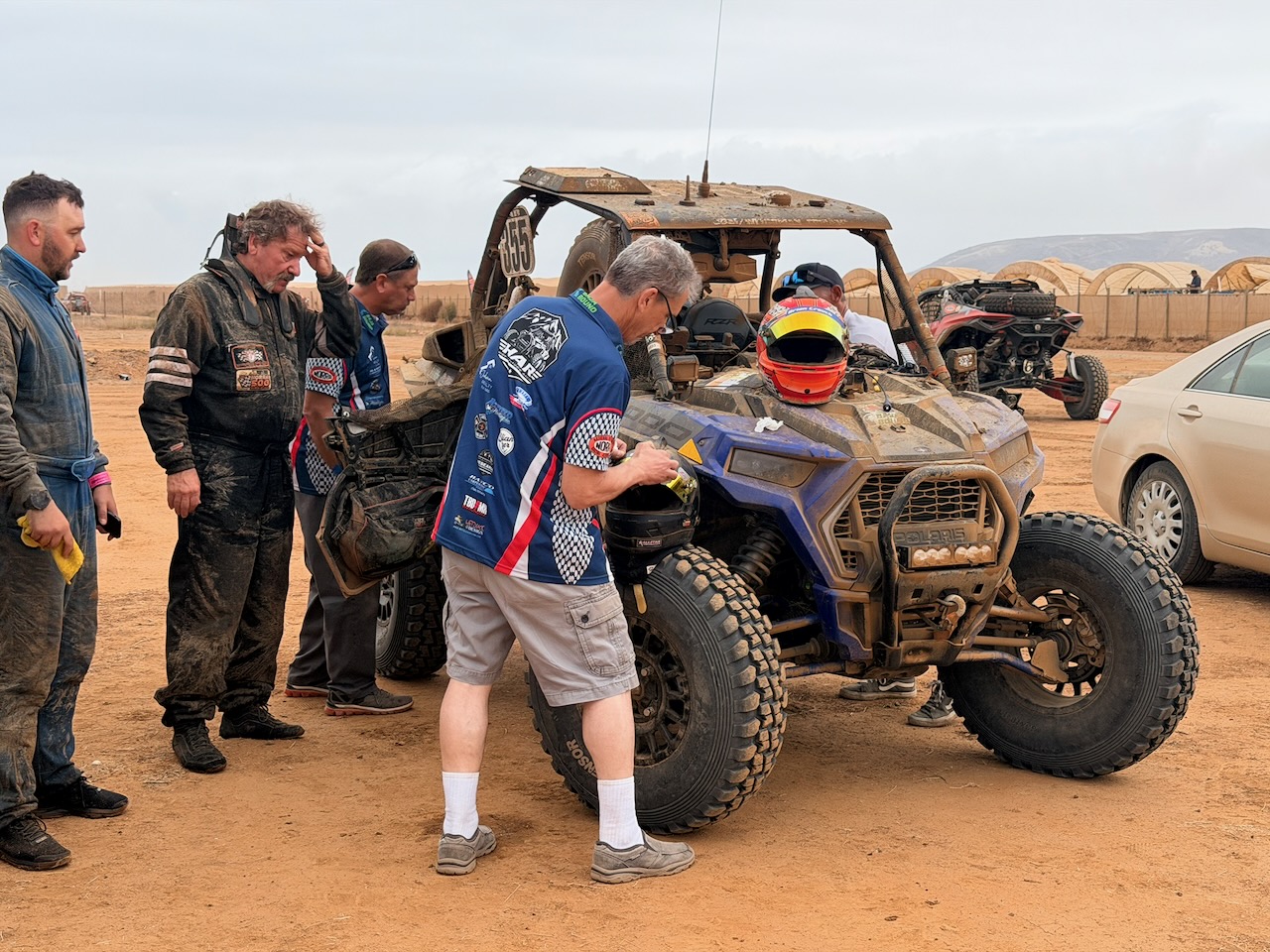 Team cleaning the GPS and Stella 6 after saltwater exposure