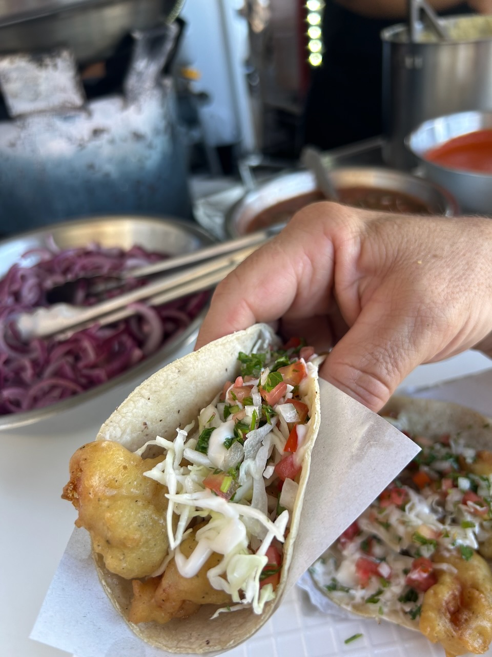 Team lunch of tacos during NORRA 500 registration and tech day