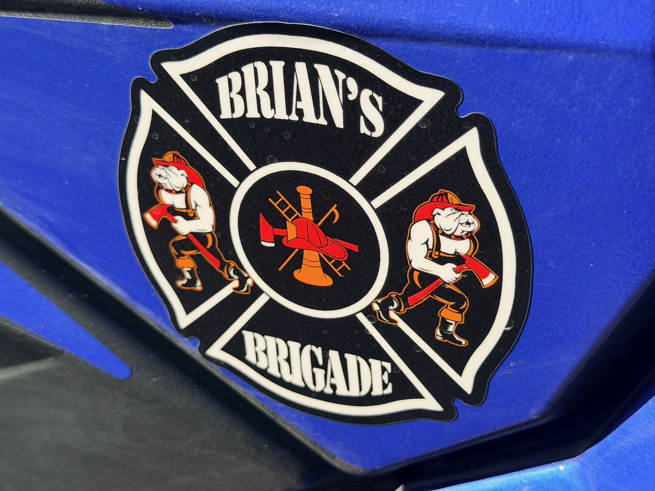 Brian's Brigade sponsor sticker on race car 355